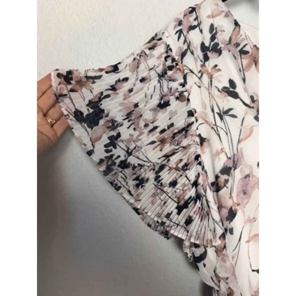 Lane Bryant Dress Women's 16 Beige Floral Prairie Romantic Garden Party Bohemian - Picture 6 of 16